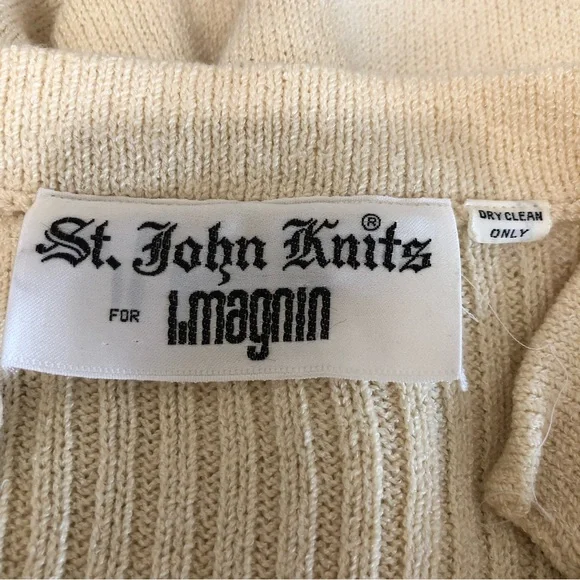 St. John Knits Vintage Cream Sweater Dress - Picture 13 of 14